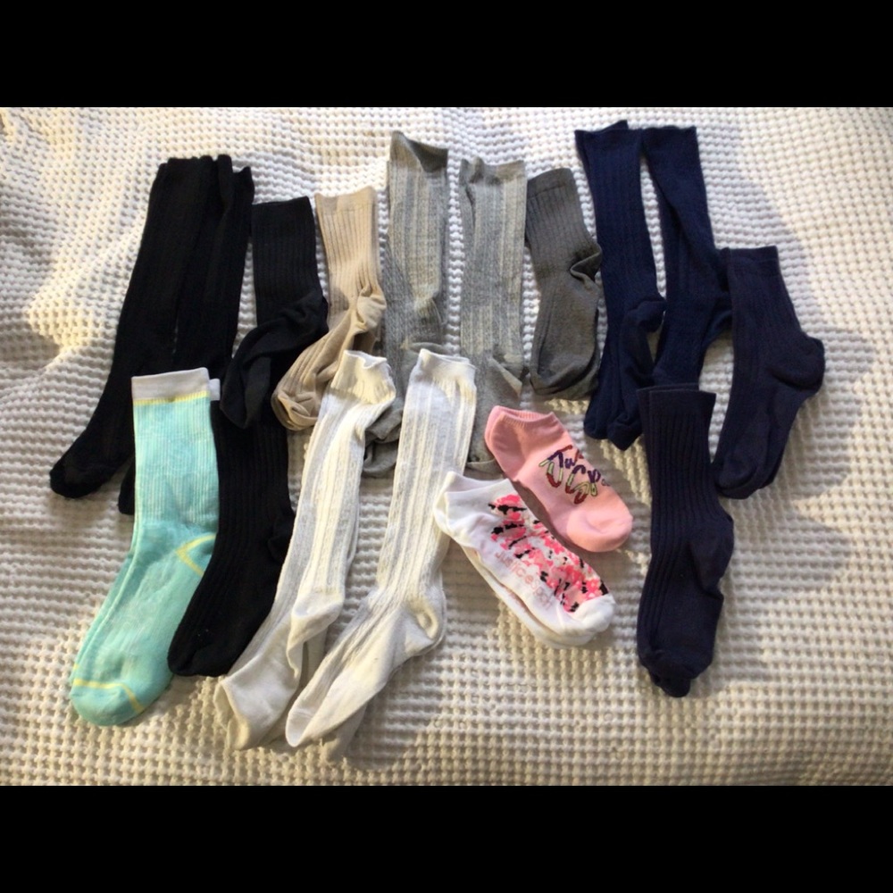 Girls Socks, 17 pair